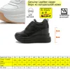 Gai gai klänningskor fujin 10cm plattform kil sneakers chunky äkta läder för kvinnor sommar vår höst walking mode 230412