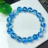 Strand Natural Blue Phoenix Feather Quartz Bracelet Round Beads Women Men Healing Energy Jewelry Lovers Gift 1pcs 8/10mm