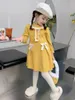 女の子のドレス秋の幼児の赤ちゃんニットセータードレス子供子供かわいい長袖セーター服の子供たちは女の子のための長袖のドレス2-10Y 231110