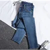 Frauen Jeans Hohe Taille Dünne Frau 2023 Mode Elastische Jean Weibliche Zeigen Dünne Grau Blau Feste Denim Hosen Mom