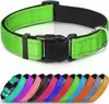 100st/Lot Reflective Dog Collars Soft Neoprene Padded Breattable Nylon Pet Collar Justerbar för medelstora hundar 5 Storlek