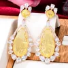 Boucles d'oreilles pendantes tendance été plage scintillante grande Agate boucle d'oreille haute qualité CZ pour femmes fille mode quotidienne bijoux romantiques