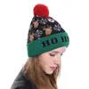 Novel LED Christmas Sticke Hat Fashion Xmas Light-up Beanies Hats Outdoor Light Pompon Ball Ski Cap