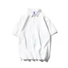 Męskie koszulki T-shirt Turm-Down Down Casual Short-Sleeved Solid Color Top