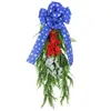 Dekorativa blommor Dörrkrans Summer Cemetery Christmas For Independence Day Hanging Holiday Bow Rattan Window Display Wall