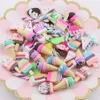 60PC Cheaper Mix Polymer Clay Ice Cream Sweet Tube Cake Candy Christmas Tree Decor Ornament For New Year Xmas Party Kids Gift Y200235Z