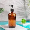 Dispenser di sapone liquido in vetro marrone 240 ml 480 ml Bottiglia per la consegna del bagno per shampoo Gel doccia Balsamo per capelli Pompa a pressione semplice 230411