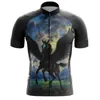 Racing Jackets Hirbgod Summer Bike Jersey Horse PRINT Korige mouw Cycling Shirt Moisture Wicking Bicycle Tops Gepersonaliseerde shirts