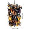 Decoratieve bloemen Halloween Bloemring Deur Hangende Huisdecoratie Hanger Flocked Christmas Wrans Bow