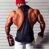 Men's Tank Tops Men Bodybuilding Hoody shirt Cotton top Gym Fitness tops Animal Print Vest Male Workout Sportswear Stringers 230412