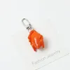 Keychains Funny Toy Imitation Food Fried Chiken Keychain Resin Key Chains Ring Car Bag Pendent Charm Women Airpods D653