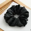 Große Größe Seidige Satin Scrunchies Haargummis Für Frauen Einfarbig Elastische Haarband Pferdeschwanz Halter Stirnband Haar Zubehör