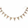 Party Decoration 13pcs/set Jute Triangular Linen Bunting Flags Pennant Hamp Banner For Baby Shower Birthday Window