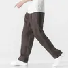 Männer Hosen Chinesischen Stil Plus Größe Leinen Lose Atmungsaktive Gerade Hosen Männer Kleidung Ethnische Übergroßen Tai Chi Jogginghose