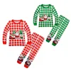 Set di abbigliamento Set pigiami natalizi per bambini Set manica lunga coordinato per le vacanze Bambino Ragazzi Ragazze Bambini Plaid Abiti natalizi per bambini da 3 a 12 anni 231110