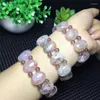 Strand Pink Color Treasure Stone Natural Crystal Armband Körsbärs AGATE Handrad Lucky For Women Armband Fashion Jewelry