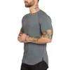 Marca roupas de ginástica fitness t camisa masculina moda estender hip hop verão manga curta camiseta algodão musculação muscular tshirt homem pousio kl26