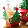 Emballage cadeau 10/20 pièces joyeux noël boîte à bonbons sac 3D arbre avec cloches papier noël conteneur fête fournisseur