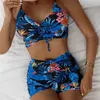 Designer Bikini Swimwear Women Bathing Suits Bikinis Sets Swimsuit Womens Split High Waist Flat Angle Lace Up Print Bikini 23 colours