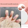 Falska naglar Långt press på nagelhalor Färgningsdesign med 3D Love Heart Full Coverage Manicure Salon Diy Art Patchfalse