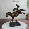 Decorative Objects Figurines Bronze Horse Racing Sculpture Racehorse Statue Animal Sculptures With Marble Base For Garden Home Modern Art Office Decor 231110