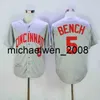 Retro Jersey Johnny Bench Jersey Joe Morgan Chris Sabo Mesh Wit Hennep Grijs Rood Flex Base Gestikt Vintage Baseball