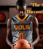 Costurado Personalizado Tennessee Volunteers Basquete Jersey Davonte Gaines Drew Pember Brock Jancek Cole Morris Brandon Huntley-Hatfield John Ful