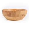 Bowls Bamboo Salad Bowl Round Serving Natural Wood Dishware For Fruit Appetizers Wooden Handicraft Decoration