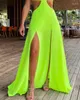 Casual jurken Elegant voor dames Uitsnijding Maxi-jurk met hoge split Strandvakantie Mode 2023 Zomer