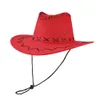 Western cowboy hoeden unisex retro ridder hoed zon vizier cowgirl wide rig hoeden zomer prairie toerisme ruiter hoofdtoets hoofdtoets buitenrijden camping wandel cap bc600