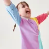 Платья для девочек прыжковывающие счетчики прибытие девочек Поло Осеннее Весна Детское детское малыш детские детские костюмы с длинным рукавом 230412