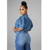 New Female Denim Jackets Women Plus Size Clothing Fashion Short Sleeve Bubble Sleeve Coat Streetwear Tops Designer Jeans