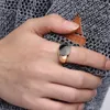 Schwarze Ringe für Männer Vintage Gold versilbert Fingerring klassische Verlobung Hochzeit Luxus Schmuck Geschenk männlichen Ring