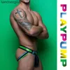 Onderbroek Playpump Sexy Jockstrap Men Cotton Low Taille Man Thongs Underwear Gay U Convex Advex Advinabele Tanga Hombre String Sissy Lingerie W0412