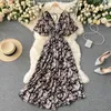 Casual Dresses High Waist Chiffon Bohemian Maxi for Women Summer Fashion Female Party Long Drop Wholesale 230412