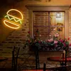 Hamburger néons enfant enseigne au néon pour fête mariage anniversaire restauration rapide restaurant tenture murale lumière LED décoration de la maison goutte d'eau atmosphère veilleuses