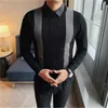 Męskie koszule 2022 SWEATER SWEATE MĘŻCZYZN DŁUGO SZCZĘŚCIWE SZKOLNE FITE FAKE FAKE DWALETNY SWARES LONG SLEAVES Casual Business Men's Clothing W0410