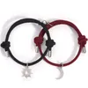 Bracelets de charme 2pcs magnéticos lunar lunas pulseira emedecel