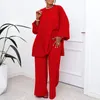 Etnik Giyim İki Parça Set Kadınlar Takip Sonbahar Giysileri Zarif Afrika Günlük Parti Uzun Kollu Üstler Pantolon Takım Kıyafetleri