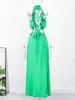 Casual Dresses 2023 Women Halter Neck Tie Backless Beachwear Green Cover Up Party Ladies Summer Clothing Fashion Long Dress