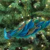 Decorazioni natalizie 12in ornamenti di pavone per uccelli scintillati a clip-su turchese sospeso271b