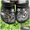 Schuhteile Zubehör Metall Punk Croc Charms Designer Vintage Pin Nietkette Dekoration Clogs Kinder Jungen Frauen Mädchen Geschenke Charm Dhz39