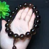 Strand Natural Brown Quartz Smoky Crystal Round Pärlor stor storlek Juhachiko -armband 16 mm