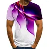 Heren t shirts polychromatische 3D print hoogwaardige verkoop heren zomerronde nek korte mouw t-shirt blauw groen rood paarse kleding