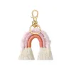 Tassel key chain simple woven keychain party backpack shape decor creative solid color pendant