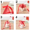 Confezioni regalo Scatole per biscotti per feste Creatività Piramide Durevole 10 pezzi / set Sacchetto pieghevole per caramelle natalizie da 10 pezzi