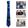 Bow Ties Space Print Tie Abstract Art Blue Novelty Casual Neck For Adult Cosplay Party Quality Collar Custom Necktie Accessories