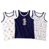 T -shirts 3pcslot Boys Girls Summer Undershirt Singlet Shirts Kids Dino Unicorn Cotton T -shirt Top Camisoles Underwear Tanks Maat 90155 230412