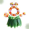 Dekorative Blumen 6-teiliges Mädchen-Make-up-Set für Erwachsene, Hula-Rock, Kleidung, Tänzer, Kostüm, Luau-Outfit, Hawaii-Kleid, Bankett