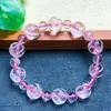 Strand Natural Rose Quartz Button Bead Bracelet Gemstone Crystal Healing Round Women Men Fine Jewelry Gift 12mm